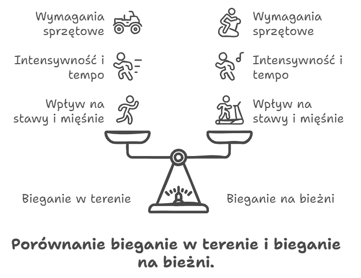 Infografika przedstawiająca bieganie w terenie